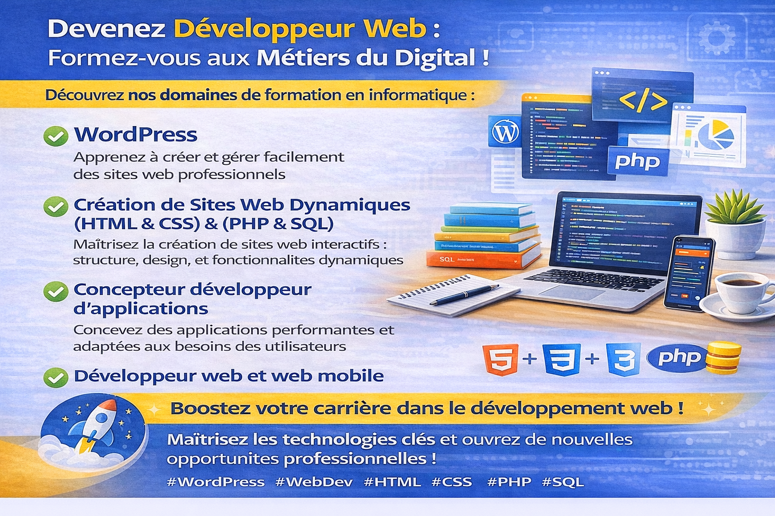 Développez vos compétences en informatique et en développement web