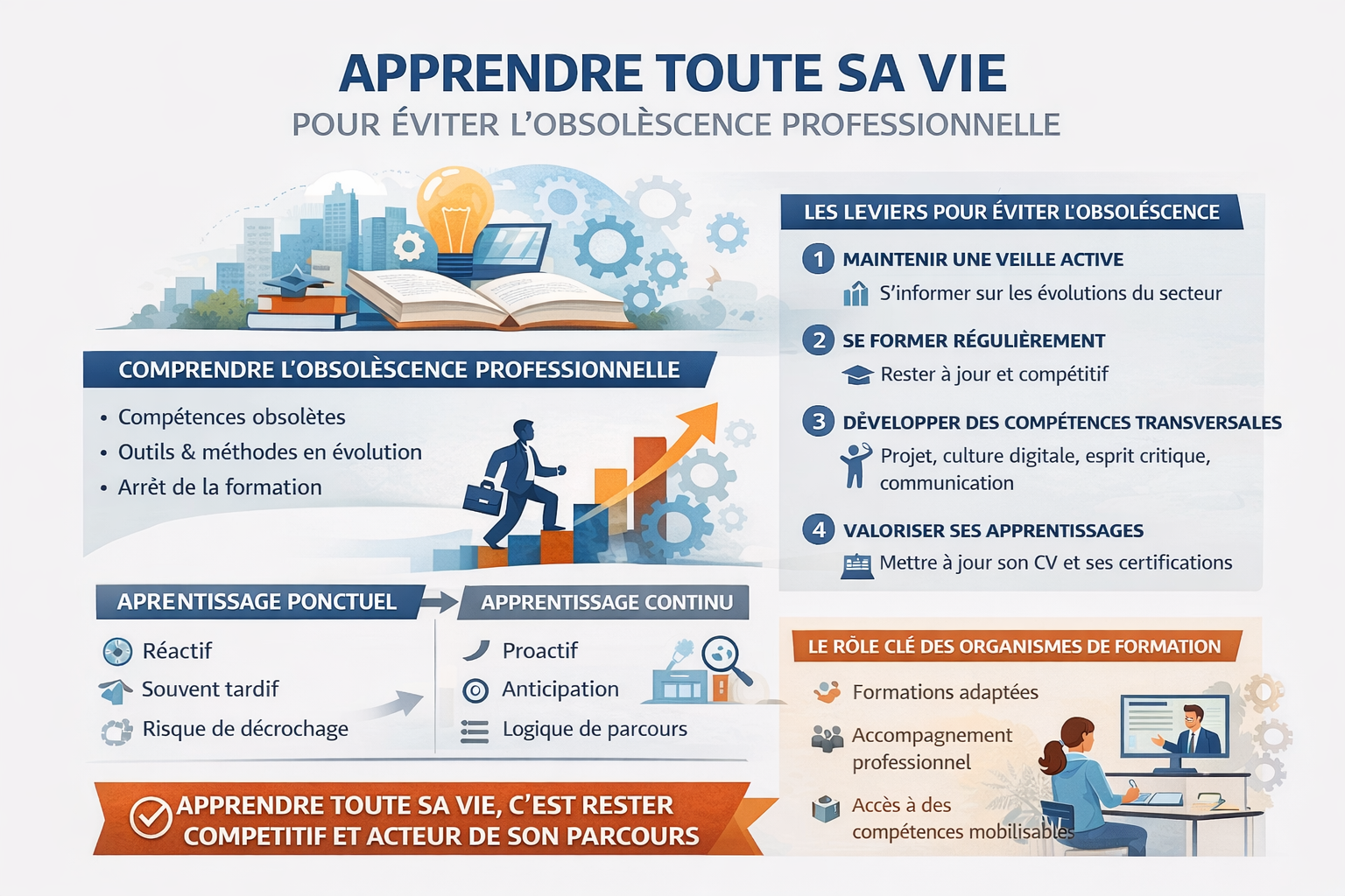 Apprendre toute sa vie : comment éviter l’obsolescence professionnelle