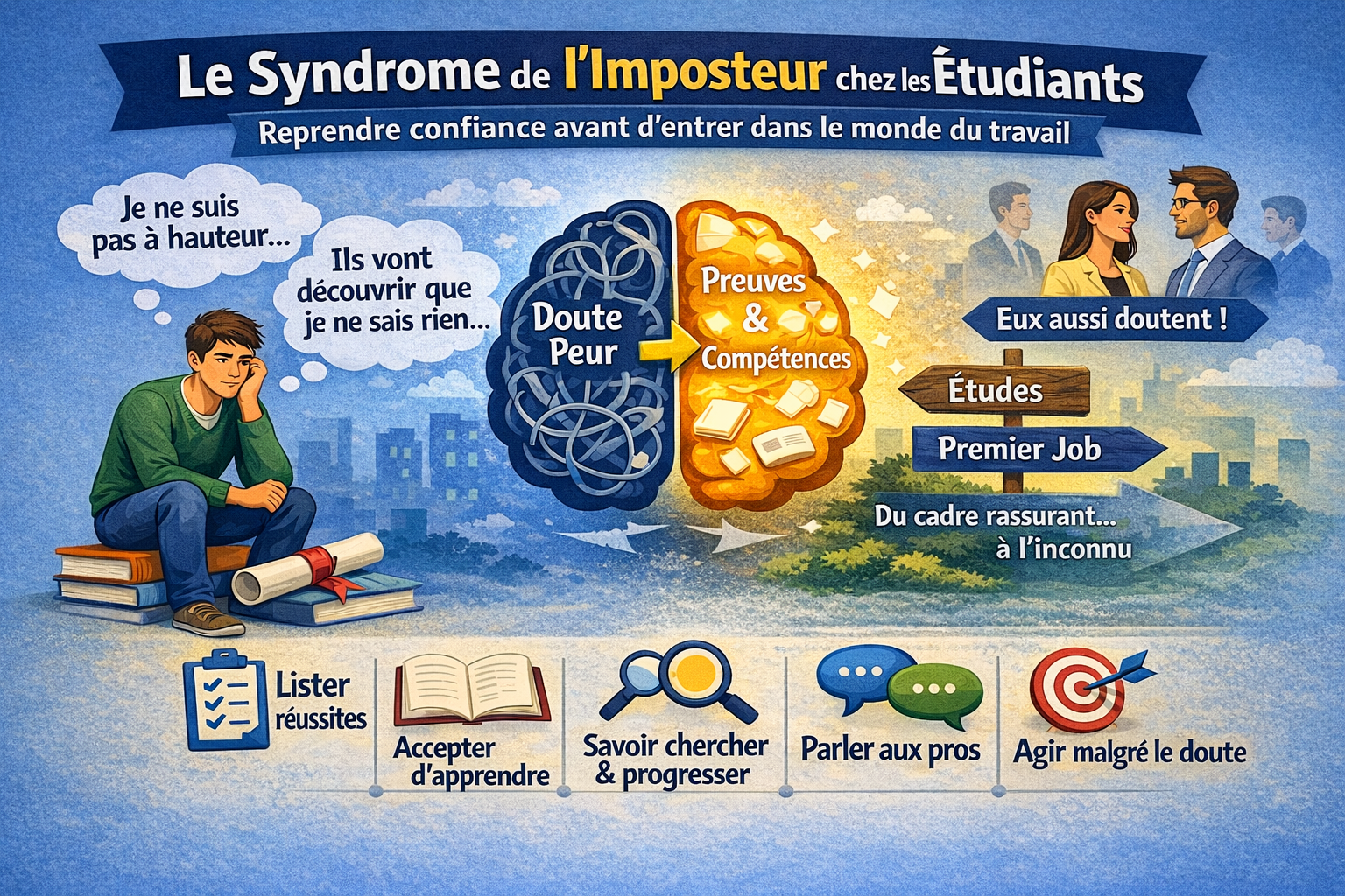 Le syndrome de l’imposteur chez les étudiants : reprendre confiance avant d’entrer dans le monde du travail